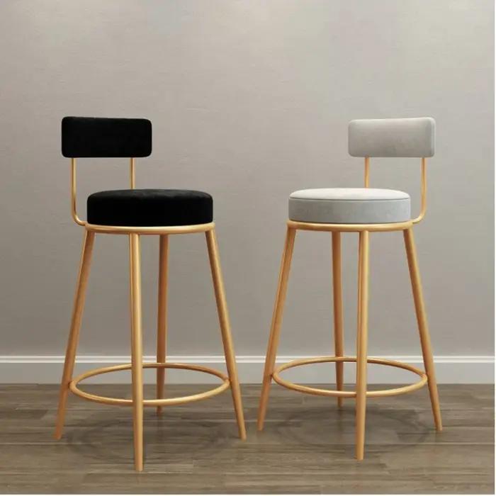 Chaises de bar nordiques tabourets hauts d'art en fer moderne dossier de cuisine tabourets de bar ca