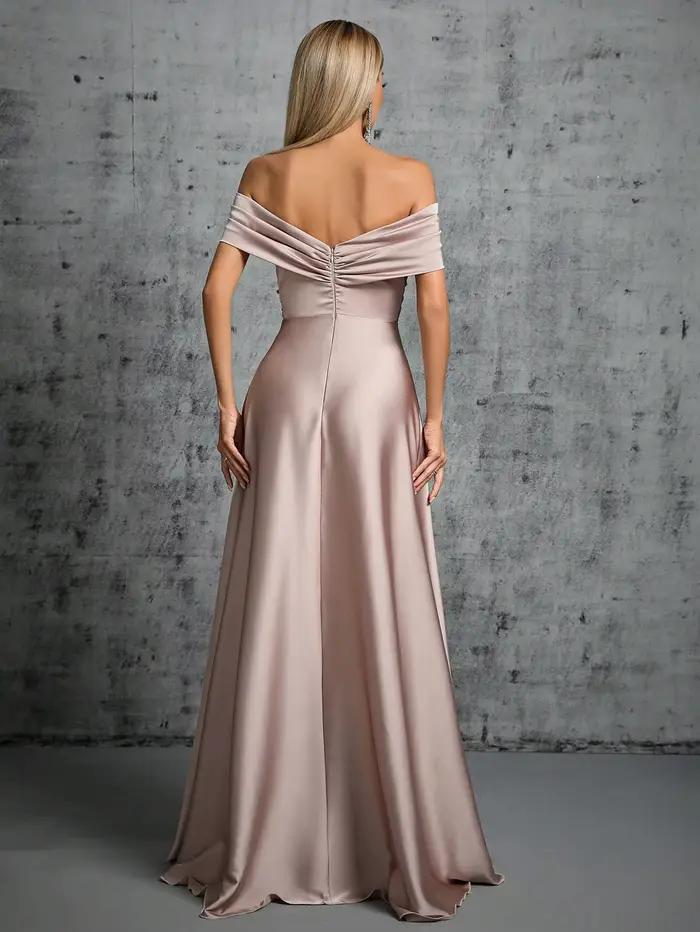 Mgiacy ligne cou irrégulière croix plissée robe en satin robe de bal robe de soirée robe de demoisel