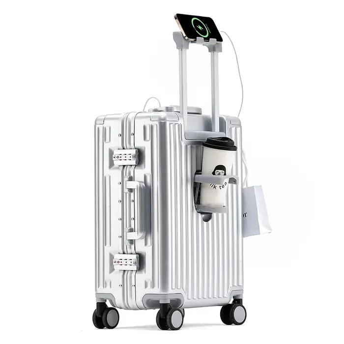 1 pièce ensemble 20 pouces ordinateur fonctionnel cadre en aluminium boîtier de chariot valise d'emb