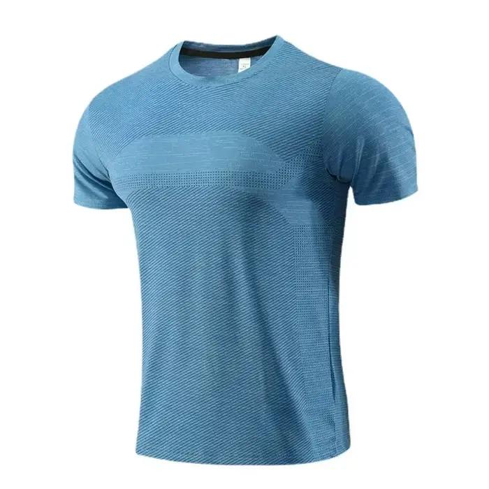 T-shirt de sport multicolore à manches courtes pour homme, maillot de gym, chemise de fitness, t-shi