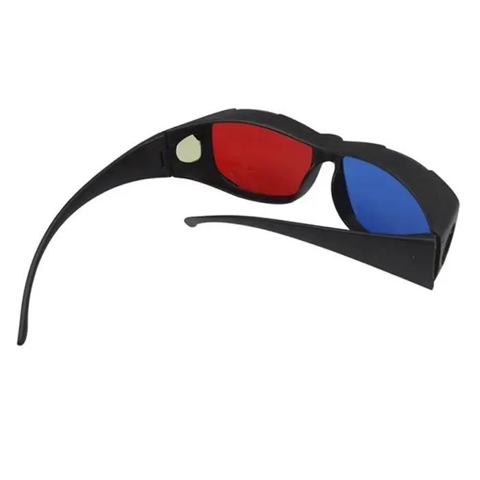 Lunettes 3D universelles pour jeu de film Anaglyph, monture noire, rouge, bleue, de haute qualité, n