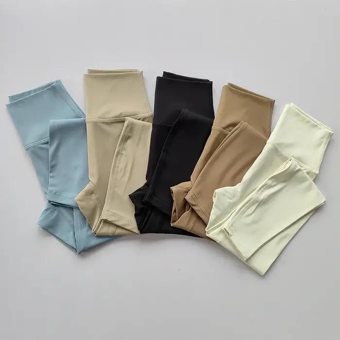 Pantalons de yoga nus taille haute pour femmes portant un ajustement serré levage des hanches Leggin