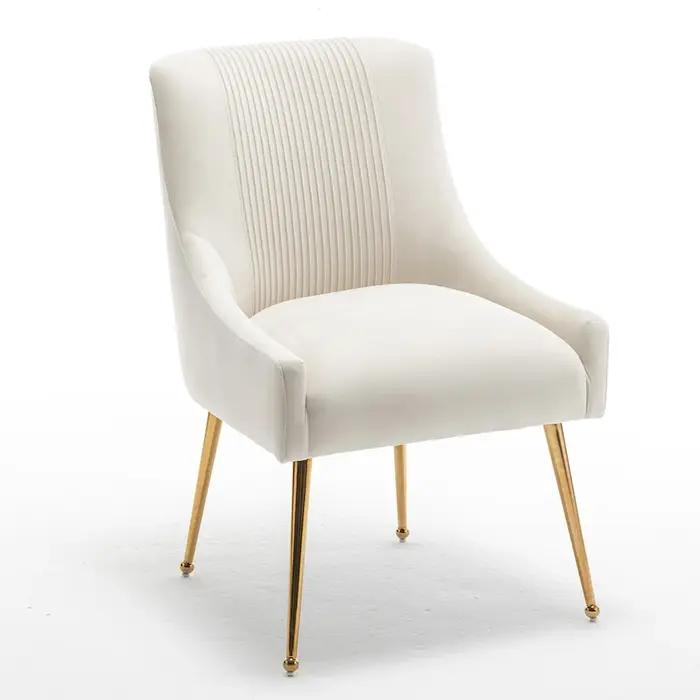 SEYNAR-Chaises de Salle à Manger en Velours Modernes, Chaise d'Accent Latérale Plissée en Tonneau, p