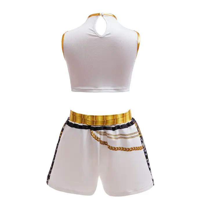 Costume d'Halloween K-pop pour filles, tenue de groupe idole noire trois pièces, ensemble de robe de