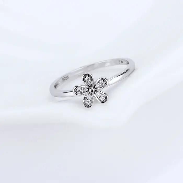 CLUCI – bague classique en argent Sterling 925 pour femmes, bijoux de fête, fleur, tendance, DR1011S