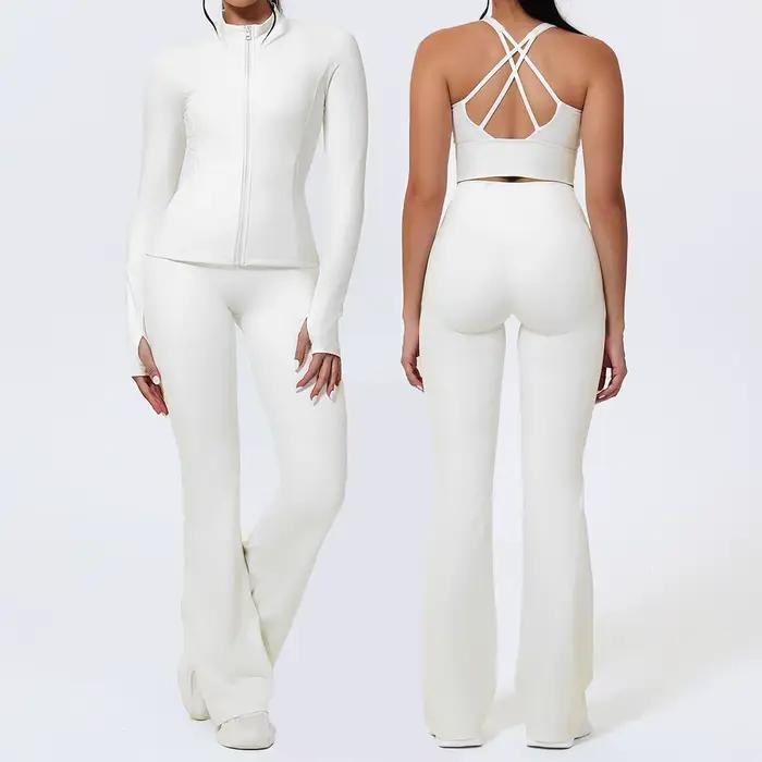 2 pièces costume de Yoga ensemble de sport vêtements de Yoga ensemble de gymnastique femmes survêtem