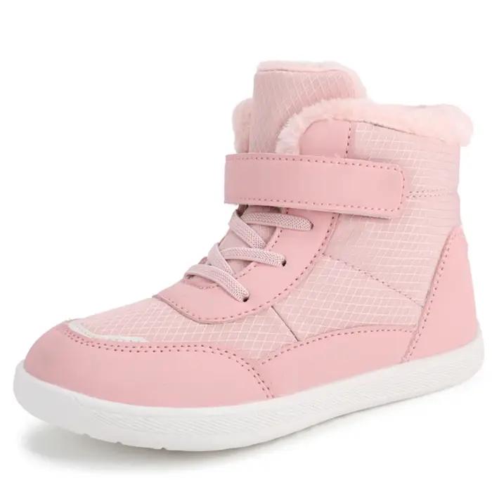Bottes de neige pieds nus à bout large pour enfants 2024 | Baskets minimalistes d'hiver pour garço