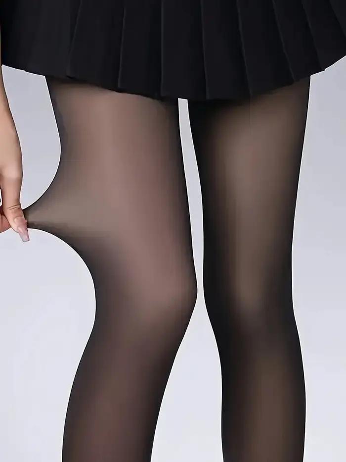 Sous-vêtements et pyjamas pour femmes, faux pantalons thermiques semi-transparents, tiXI haute élast