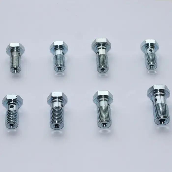 Boulons Banjo simples en Zinc 3/8-24, M10x1, M10x1.25, M10x1.5, 7/16-24, 7/16-20, M12x1 pour collier