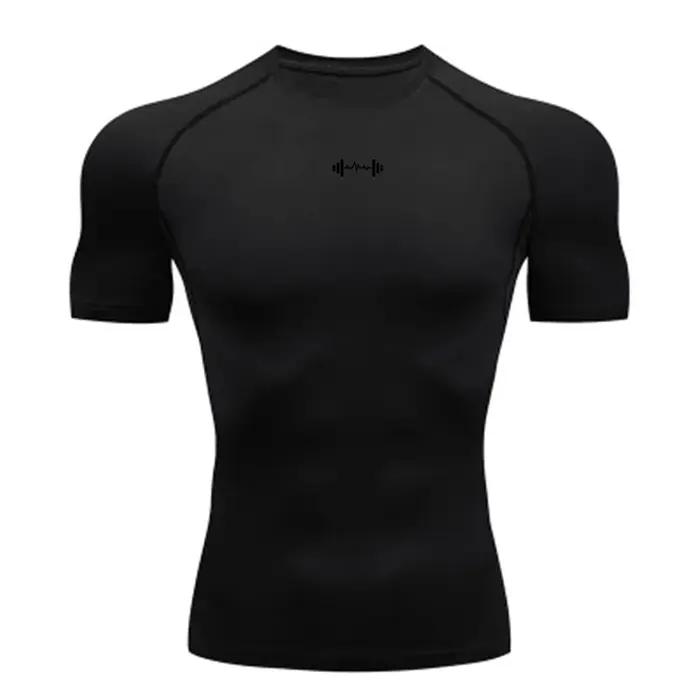 T-shirt de compression à manches courtes pour hommes - Sport Fitness Gym Jogging survêtement athlétique