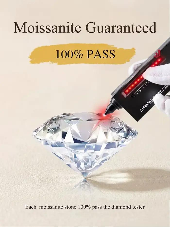 LOUTF 1CT Collier pendentif blanc en diamant Moissanite étincelant de luxe pour femmes, en argent st
