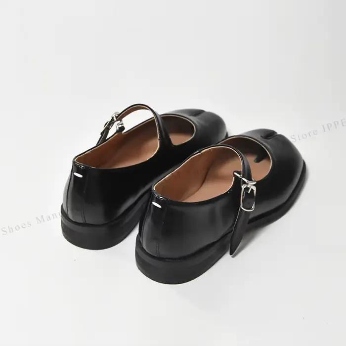 Chaussures Tabi IPPEUM, ballerines bordeaux à bout fendu, grandes tailles 44, mocassins en cuir marr