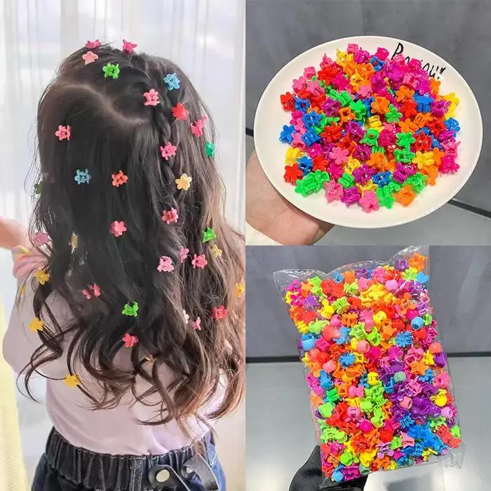 50pcs filles mignon coloré fleur étoile couronne petites griffes de cheveux beaux cheveux décorer pi