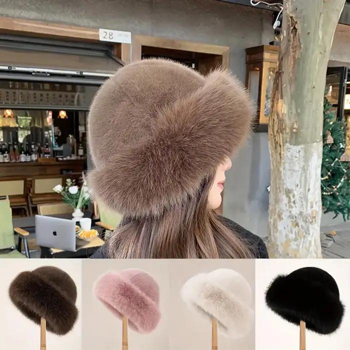 Chapeaux en fourrure pour femmes, chapeaux chauds de Style coréen automne hiver, chapeaux mongols fl