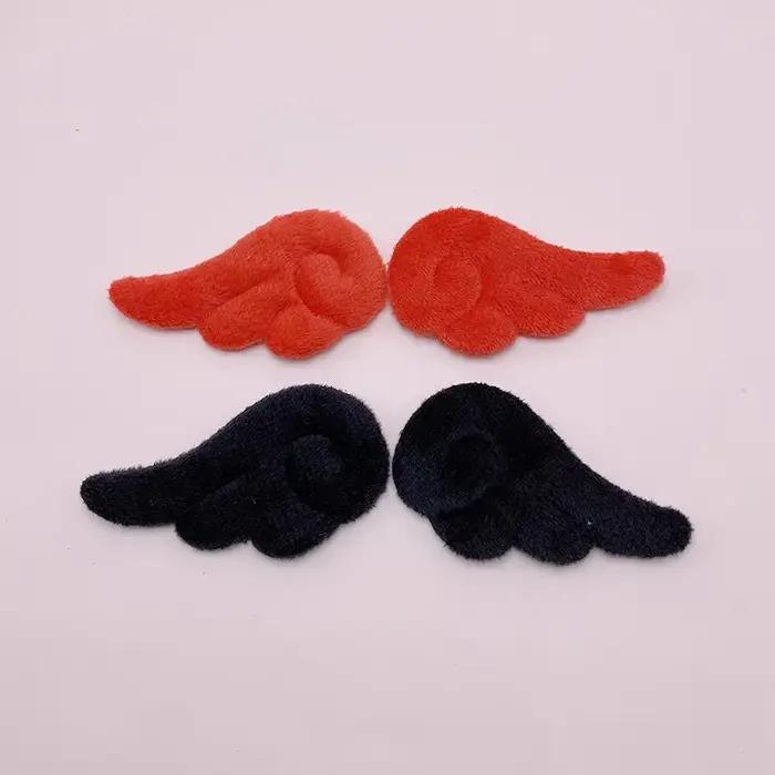 7*4Cm 40 pièces/lot peluche feutre aile d'ange rembourré Appliques pour bricolage enfants pince à ch