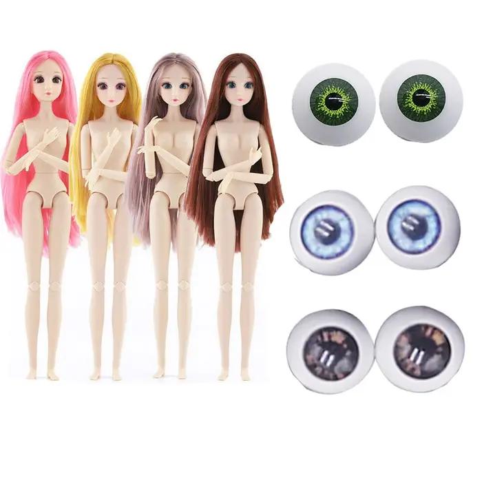 Mode 30 cm poupée 3D yeux princesse poupées en plastique bricolage poupées 28 poupée commune modèle