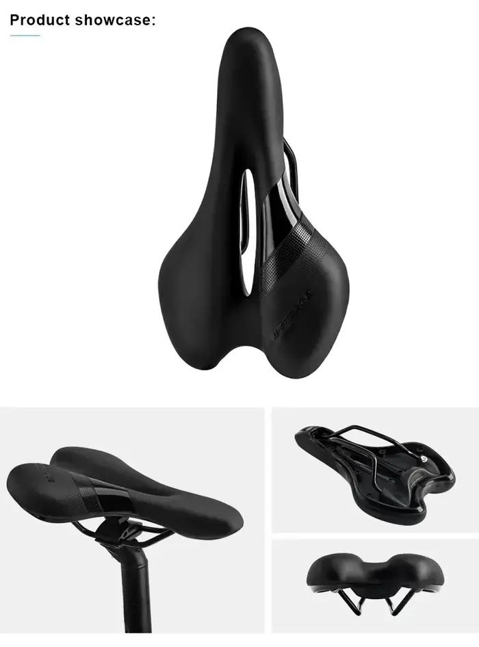 Selle de vélo creuse en cuir PU pour hommes et femmes, vélo de montagne et de route, confortable et antichoc, VTT pour randonnées et courses