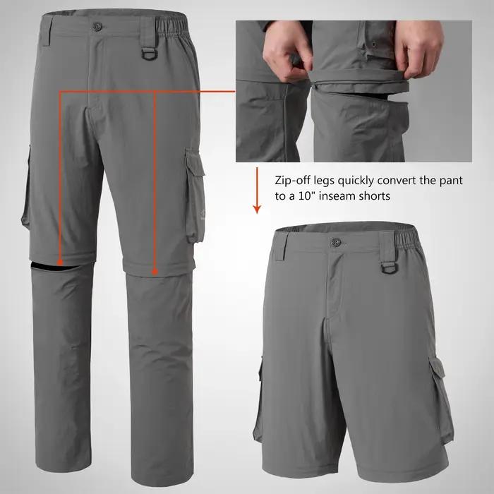 Bassdash-Pantalon convertible à séchage rapide pour homme, extérieur, fermeture éclair, degré d'eau,
