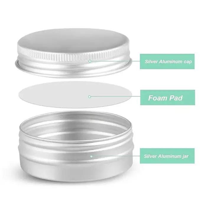 50 pièces 5g 10g 15g 20g 30g 50g 60g 80g 100g pots en aluminium étain métal vide cosmétique soins du