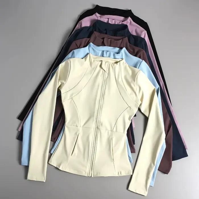 Nouveaux vêtements de yoga pour femmes, vestes de yoga polyvalentes à manches longues pour course à