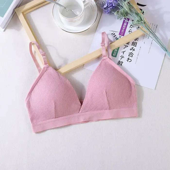 Soutien-gorge de sport en fibre élastique pour femme, sous-vêtement respirant, haut court mince, san