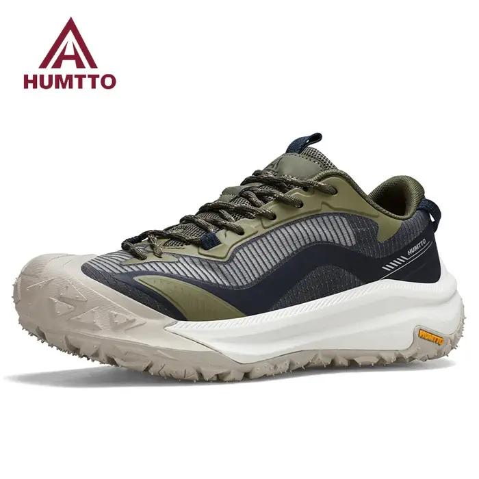 Chaussures trekking homme respirantes HUMTTO - Bottes randonnée non ald - Baskets marche sécurité cuir