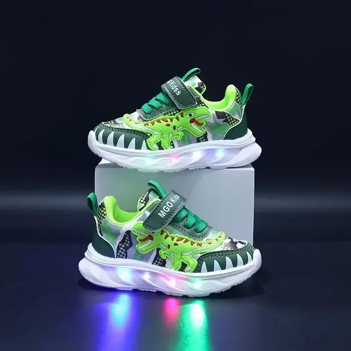 Chaussures lumineuses Led pour garçons, baskets décontractées Mickey pour enfants, chaussures de Spo