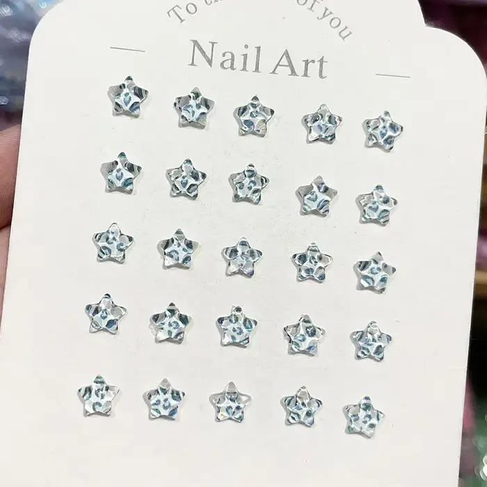 30/50/100 pièces imprimé léopard étoile glace résine transparente bricolage Nail Art décorations por