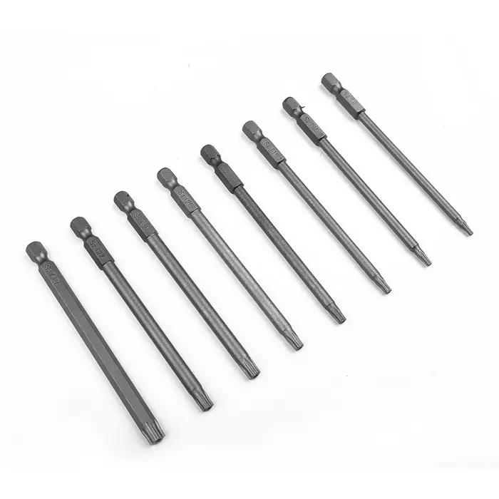 Embout de tournevis magnétique Torx, 100mm de long, T8,T10,T15,T20,T25,T27,T30,T40, tournevis électr