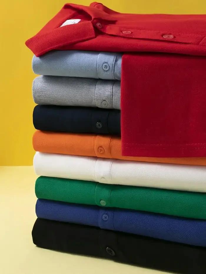 Polo de travail personnalisable en coton pour équipe, t-shirt à manches courtes, impression personnalisée pour occasions professionnelles et événements d'entreprise