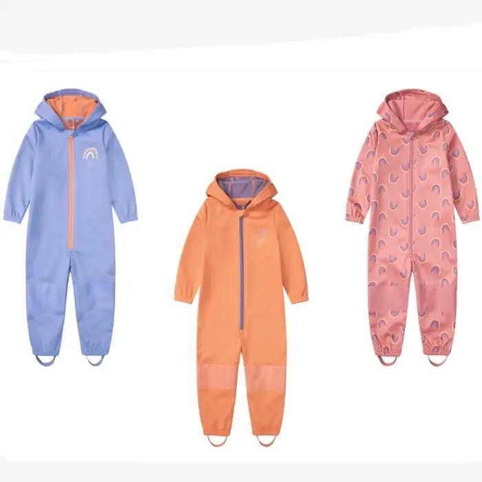 Combinaison softshell pour enfants au printemps et en automne, avec velours ajouté, propriétés imper