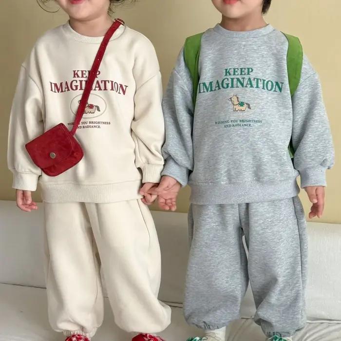 Ensemble de survêtement décontracté pour enfants 2026 dessin animé manches longues col rond pour garçons filles jouer se sentir à l'aise et bien habillé occasions spéciales