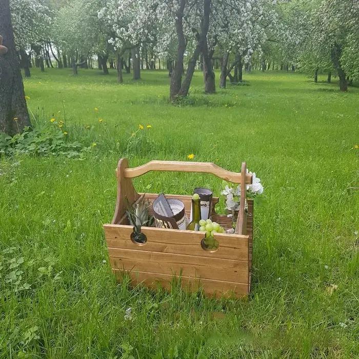 Table pliante de pique-nique en plein air 2 en 1, bureau en bois multifonctionnel, panier de rangeme