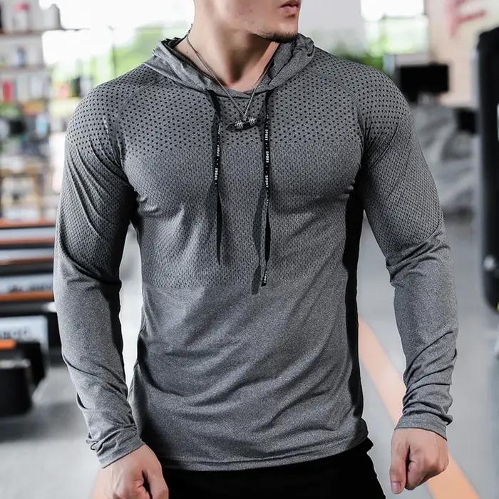 Sweatshirt à capuche pour homme sport fitness gym entraînement plein air vêtement athlétique confortable durable
