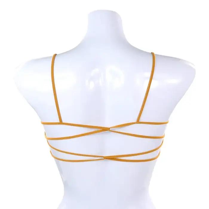 Soutien-gorge entraînement fitness sans fil amovible bandoulière mince yoga femmes rembourré