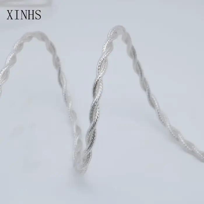 XINHS-Écouteurs filaires intra-auriculaires, placage d'argent à 2 cœurs, cuivre monocristallin, MMCX