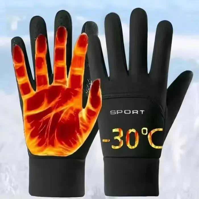 Gants chauds pour hommes et femmes, écran tactile, en peluche, pour Sports de plein air, coupe-vent