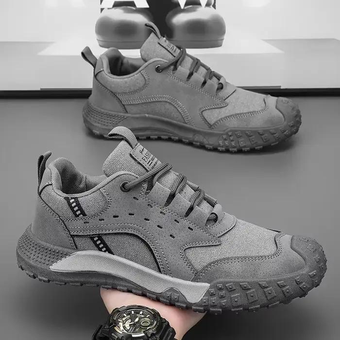 Chaussures de course grises pour hommes, chaussures de Jogging décontractées, en maille respirante,