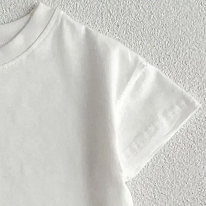 Été bébé garçons filles T-shirt enfant en bas âge dessus de couleur unie vêtements Style coréen infa