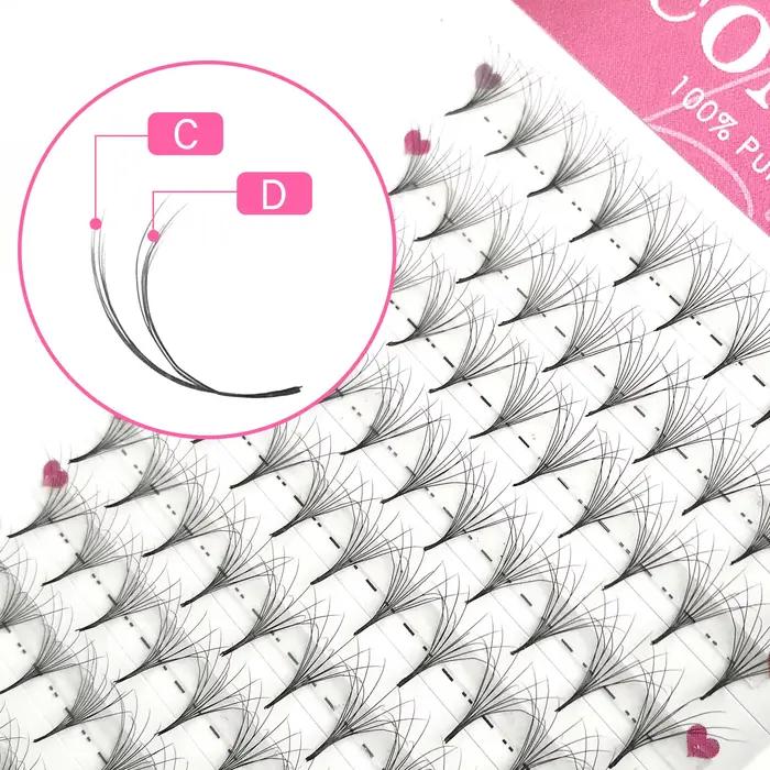 CoMango single&mix9-16 6D fluffy double layers premade fans russian volume false eyelash extension b