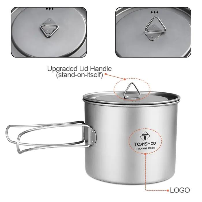 Tomshoo-Tasse en titane pour camping en plein air, tasse à eau de pique-nique, ustensiles de cuisine