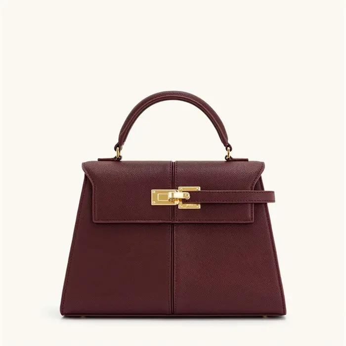 Sac à main femme JW PEI Elise, design tendance 2026, nouveau sac bordeaux, grand sac carré bandouliè