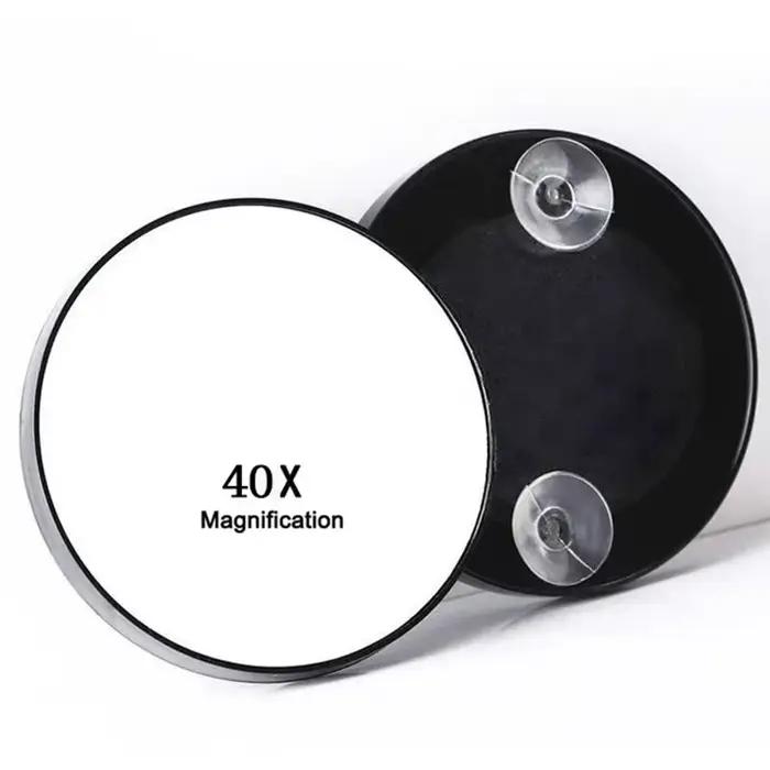 Loupe à ventouse puissante 40x, miroir de maquillage de voyage 3.5 pouces pour l'élimination des poi