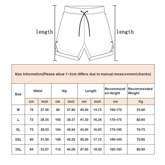 Short de course 2 en 1 pour hommes, short d'entraînement, de Sport, de Fitness, respirant, à séchage