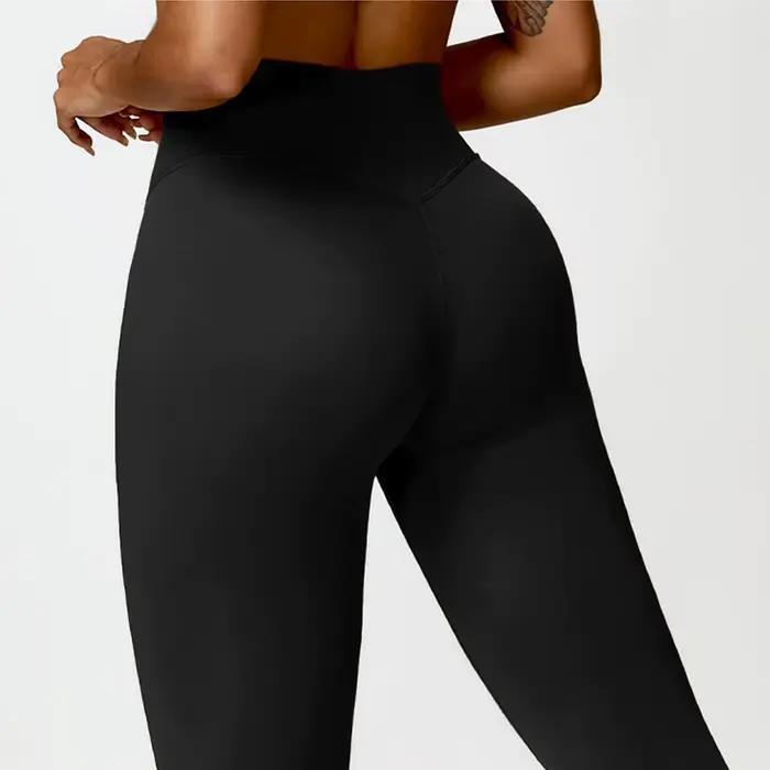 Pantalon yoga sans coutures femme - Leggings fitness extensibles taille haute vêtements sport athlétiques