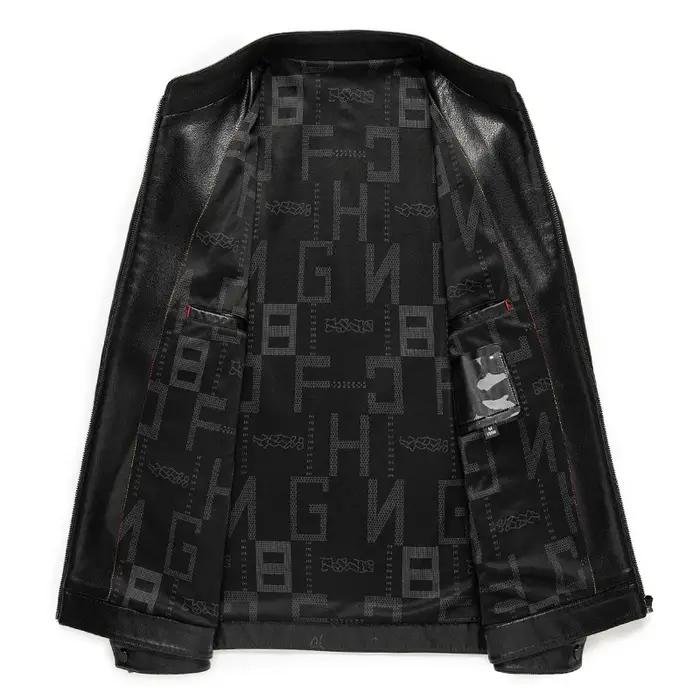 YN-336 printemps et automne hommes col montant veste en cuir de mouton naturel veste en cuir mince h