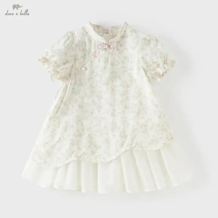 Robes en maille pour filles Dave Bella, robes d'été pour enfants, vêtements pour enfants, robe éléga