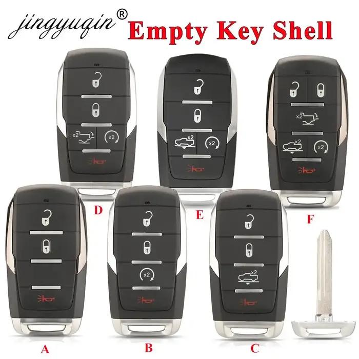 Jingyuqin Smart Remote Car Key Shell Case pour Dodge RAM 1500 Limited LongHorn 2019 2020 2021 Fob OH