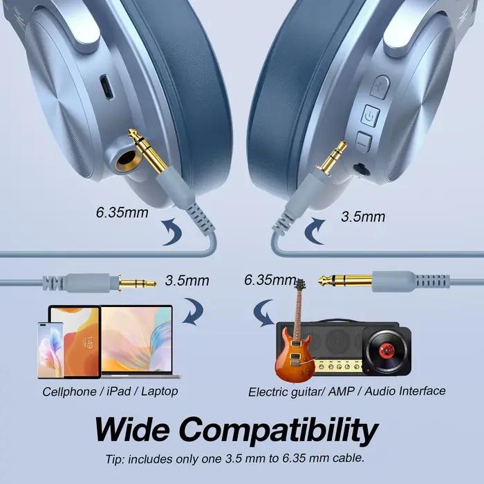 Oneodio A70 casque sans fil Bluetooth 5.2 72 heures sur l'oreille Audio haute résolution 3.5mm/6.35m