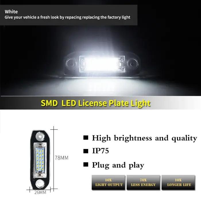 IJDM – lumière de plaque d'immatriculation LED Canbus, 2 pièces, pour Volvo S80 XC90 S40 V60 XC60 S6